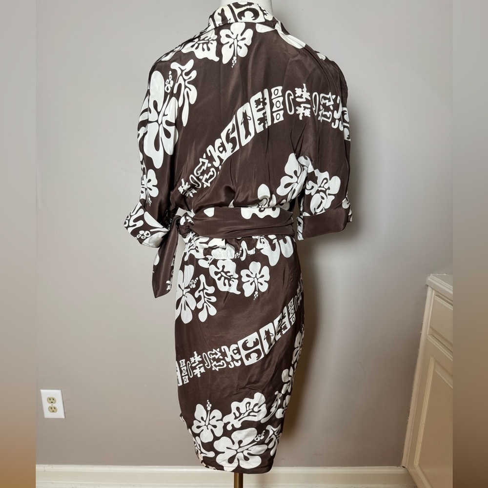 Vintage Thierry Mugler Silk Wrap Dress Size 42 - Picture 9 of 13